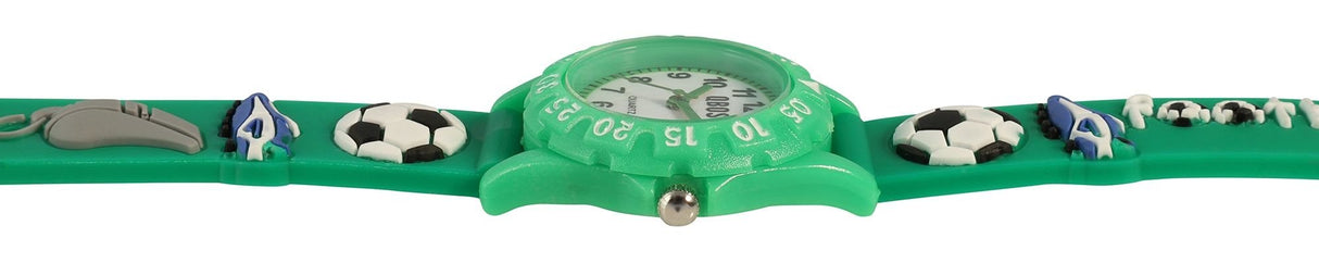 Børneur med fodboldmotiv – Grøn - Lukaki.dkBørneur med fodboldmotiv – Grøn