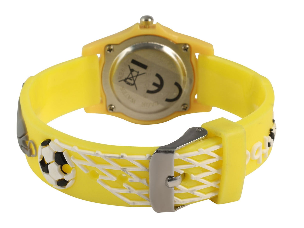 Børneur med fodboldmotiv – Gul - Lukaki.dkBørneur med fodboldmotiv – Gul