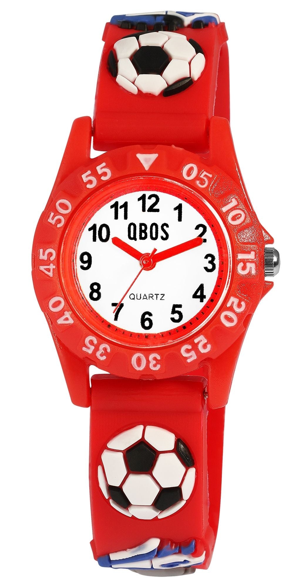 Børneur med fodboldmotiv – Rød - Lukaki.dkBørneur med fodboldmotiv – Rød