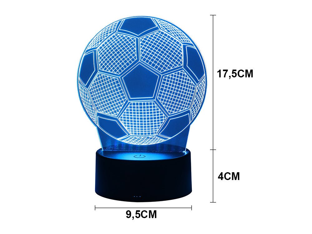 Fodbold lampe 3D (Kabelfri / kan oplades) - Lyser i 12 farver - Lukaki.dkFodbold lampe 3D (Kabelfri / kan oplades) - Lyser i 12 farver