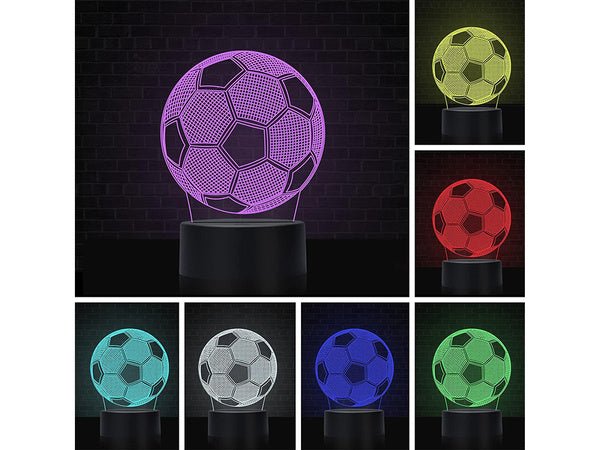 Fodbold lampe 3D (Kabelfri / kan oplades) - Lyser i 12 farver - Lukaki.dkFodbold lampe 3D (Kabelfri / kan oplades) - Lyser i 12 farver