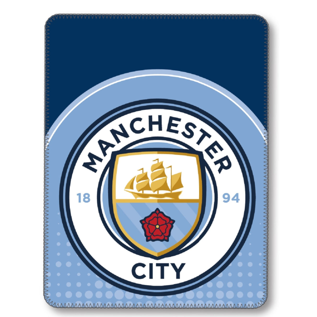 Manchester City fleece tæppe - 140x100 cm. - Lukaki.dkManchester City fleece tæppe - 140x100 cm.