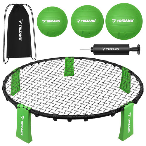 Roundnet 90 cm – komplet sæt med 3 bolde, pumpe og transporttaske