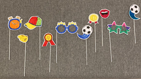 Mal selv fodbold-selfie rekvisitter