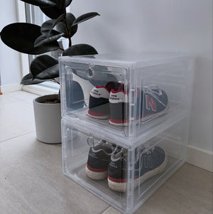 Sneakerbox / Schuhkarton mit Klappdeckel - durchsichtiger Kunststoff