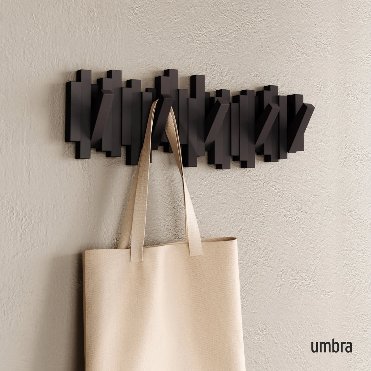 Umbra Sticks Knagerække – Sort, 5 Knager