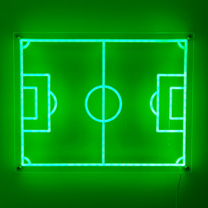Vägglampa Fotboll – Grön Neon, Dimbar LED-belysning (60x47 cm)