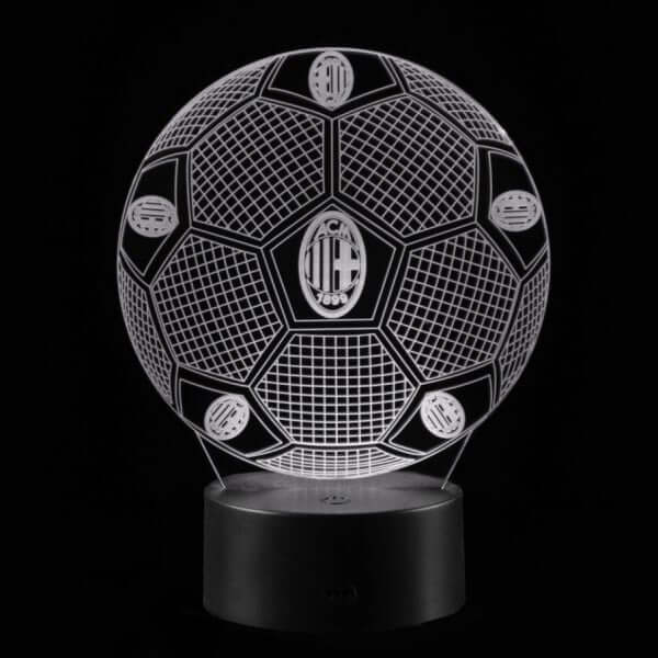 AC Milan 3D Fodbold lampe - Lyser i 7 farver - Lukaki.dkAC Milan 3D Fodbold lampe - Lyser i 7 farver