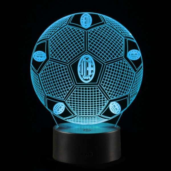 AC Milan 3D Fodbold lampe - Lyser i 7 farver - Lukaki.dkAC Milan 3D Fodbold lampe - Lyser i 7 farver