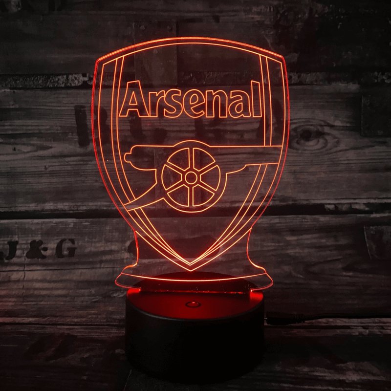 Arsenal 3D Fodbold lampe - Lyser i 7 farver - Lukaki.dkArsenal 3D Fodbold lampe - Lyser i 7 farver