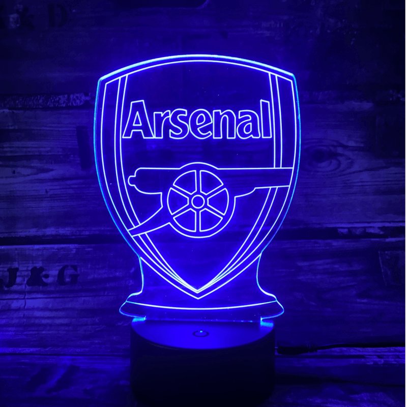 Arsenal 3D Fodbold lampe - Lyser i 7 farver - Lukaki.dkArsenal 3D Fodbold lampe - Lyser i 7 farver