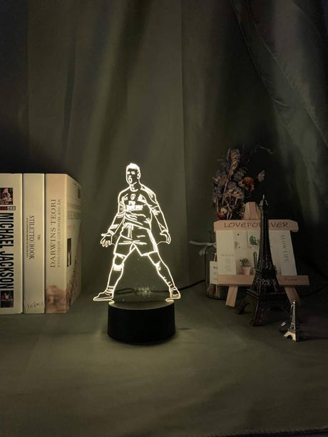 Cristiano Ronaldo Front 3D Fodbold lampe - Lyser i 7 farver - Lukaki.dkCristiano Ronaldo Front 3D Fodbold lampe - Lyser i 7 farver