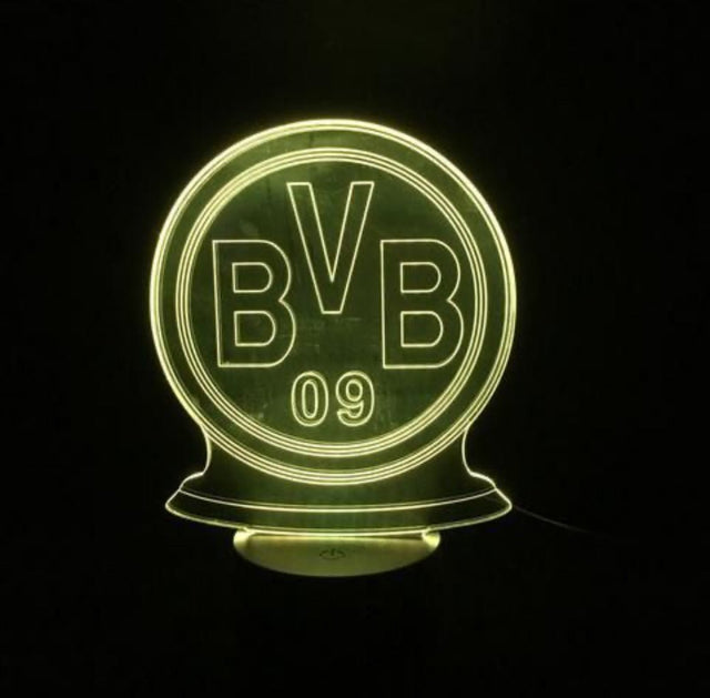 Dortmund 3D Fodbold lampe - Lyser i 7 farver - Lukaki.dkDortmund 3D Fodbold lampe - Lyser i 7 farver