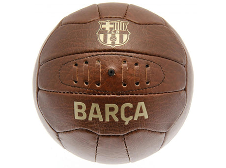 FC Barcelona Fodbold i retro look og boldholder til væg (inkl. sorte skruer) - Lukaki.dk
