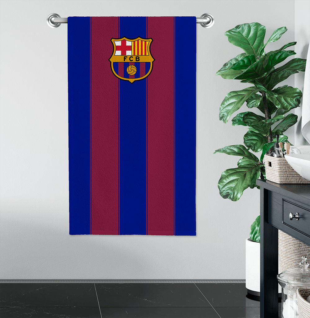 FC Barcelona håndklæde - 100% bomuld - 70x140 cm - Lukaki.dk