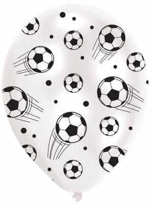Fodbold balloner inkl. ballonpinde - 6 stk. - Lukaki.dk