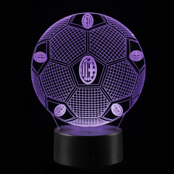 AC Milan 3D Fodbold lampe -  Lyser i 7 farver