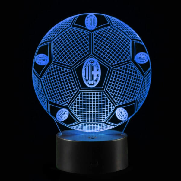 AC Milan 3D Fodbold lampe -  Lyser i 7 farver