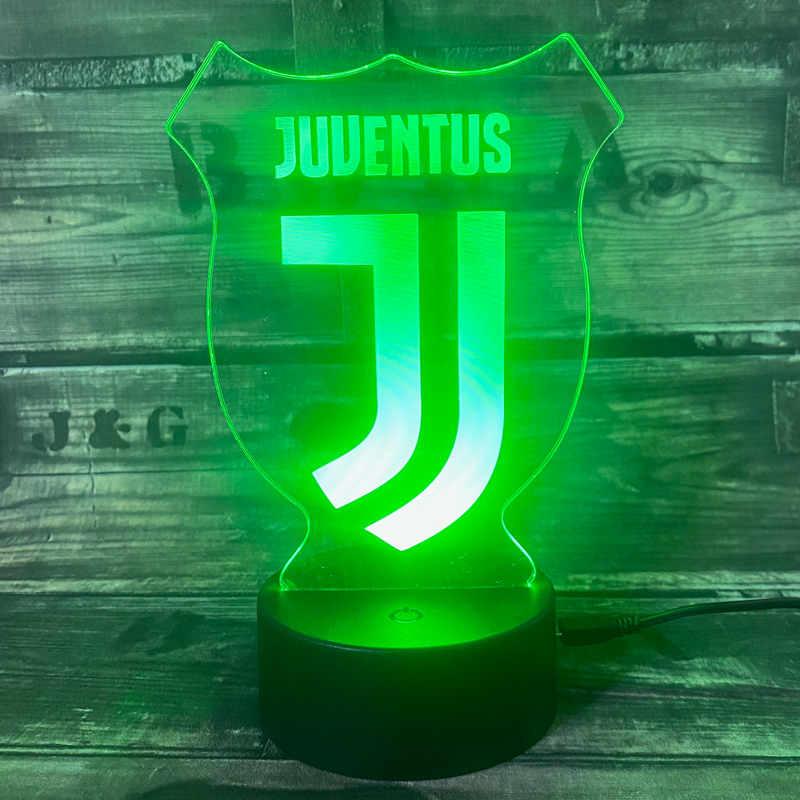 Juventus 3D Fodbold lampe -  Lyser i 7 farver