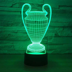 Fodbold lampe med pokal 3D - Lyser i 7 farver - Lukaki.dkFodbold lampe med pokal 3D - Lyser i 7 farver