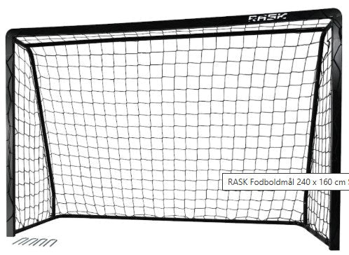 Fodboldmål 240x160 cm i sort stål - Lukaki.dk