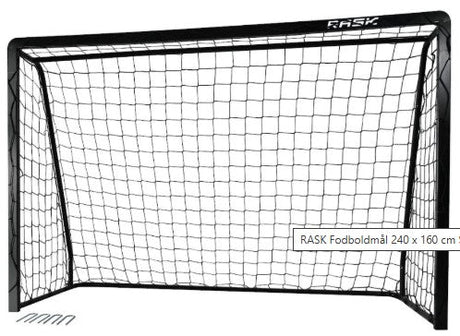 Fodboldmål 240x160 cm i sort stål - Lukaki.dk