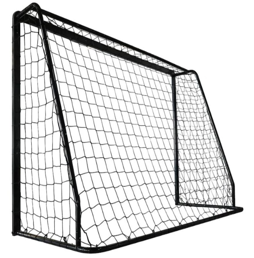 Fodboldmål 240x160 cm i sort stål - Lukaki.dk