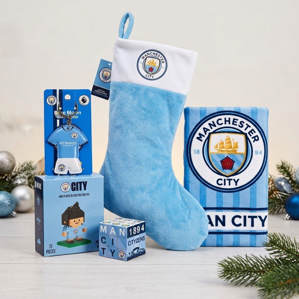 Manchester City Adventsgavepakke – 4 Gaver + Manchester City Julesok - Lukaki.dk