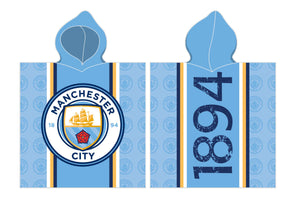 Manchester City Badehåndklæde / Poncho med hætte - 60x120 cm. - Lukaki.dkManchester City Badehåndklæde / Poncho (60x120 cm)