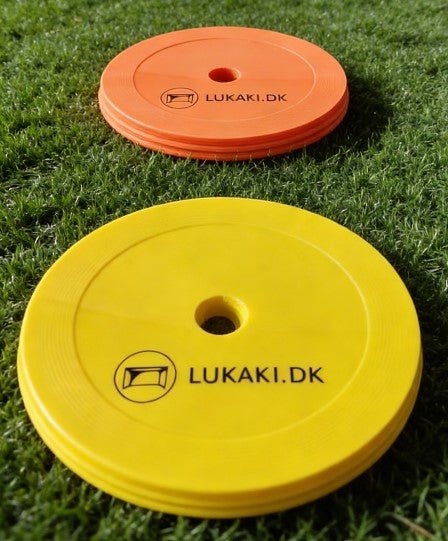 Flade markeringskegler med holder – 30 stk. i orange og gul - Lukaki.dkFlade markeringskegler med holder – 30 stk. i orange og gul
