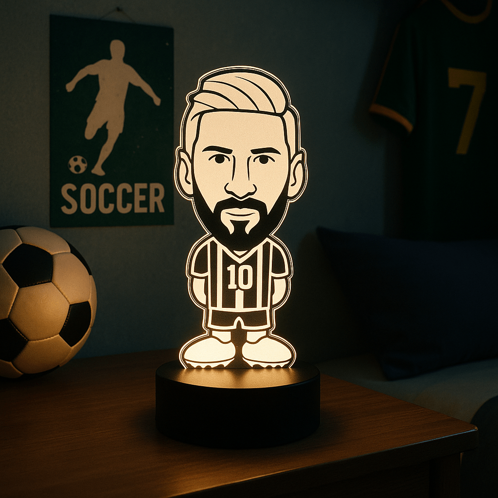 Messi 3D Fodbold lampe - Lyser i 7 farver - Lukaki.dkMessi 3D Fodbold lampe - Lyser i 7 farver