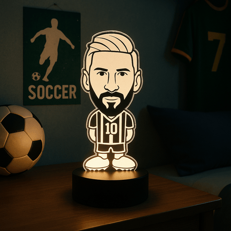 Messi 3D Fodbold lampe - Lyser i 7 farver - Lukaki.dkMessi 3D Fodbold lampe - Lyser i 7 farver