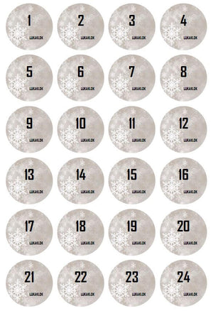 Pakkekalender med 24 fodbold gaver (inkl. nummermærkater 1 - 24) Lukaki.dk