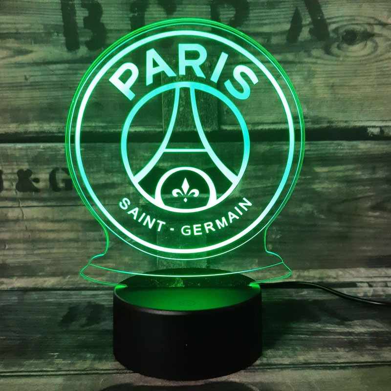 PSG 3D Fodbold lampe - Lyser i 7 farver - Lukaki.dkPSG 3D Fodbold lampe - Lyser i 7 farver