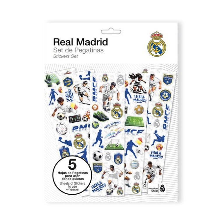 Real Madrid Klistermærker - 5 ark (110 stk.) - Lukaki.dkReal Madrid Klistermærker - 5 ark (110 stk.)
