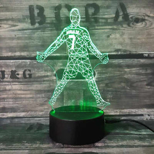 Cristiano Ronaldo 3D Fodbold lampe -  Lyser i 7 farver