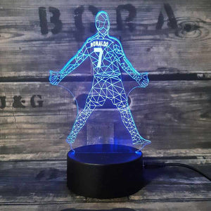 Cristiano Ronaldo 3D Fodbold lampe -  Lyser i 7 farver