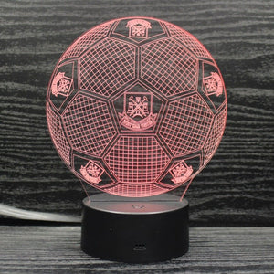 West Ham 3D Fodbold lampe - Lyser i 7 farver - Lukaki.dkWest Ham 3D Fodbold lampe - Lyser i 7 farver