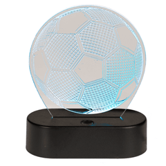 Fodbold lampe, 3D -  Lyser i 7 farver