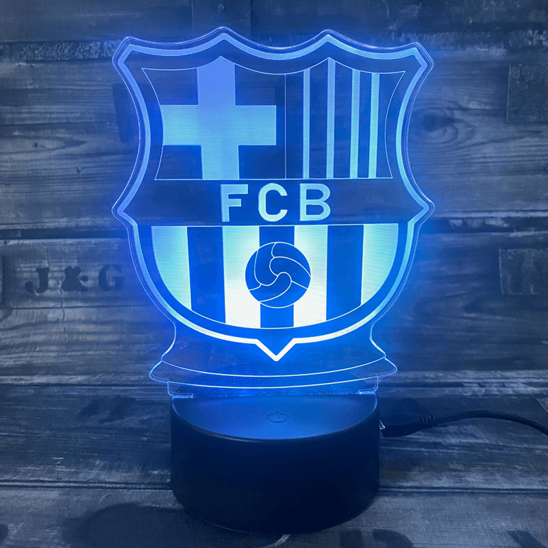 FC Barcelona 3D Fodbold lampe - Lyser i 7 farver -