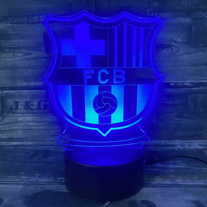 Barcelona 3D Fodbold lampe Lyser i 7 farver Lukaki.dk