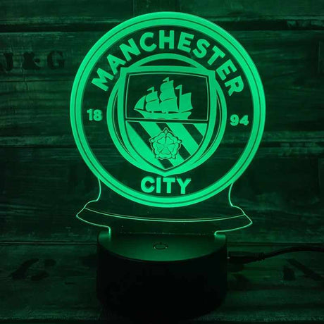 Manchester City 3D Fodbold lampe -  Lyser i 7 farver