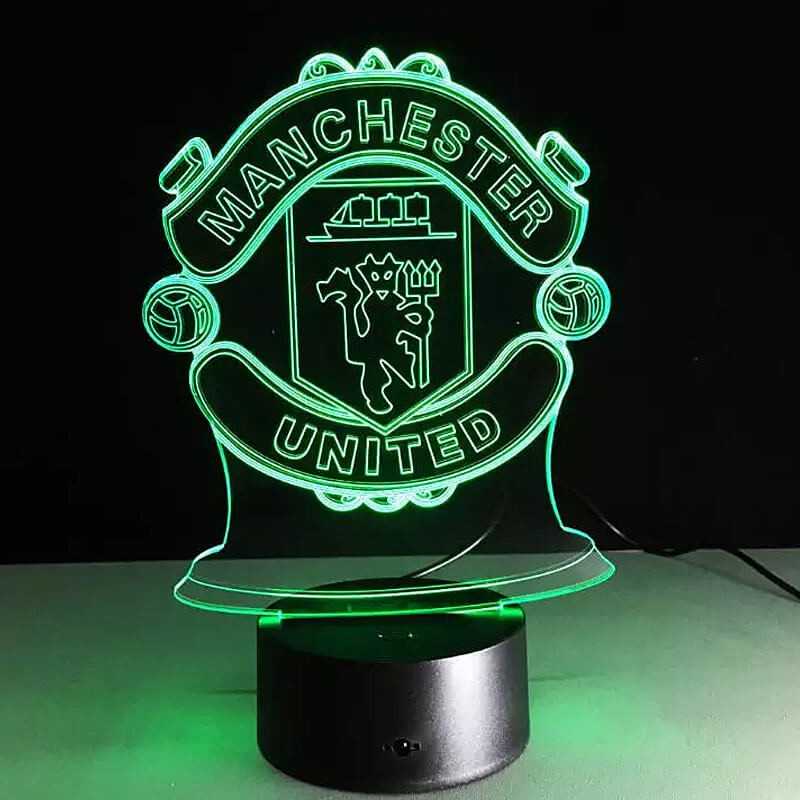 Manchester United 3D Fodbold lampe -  Lyser i 7 farver