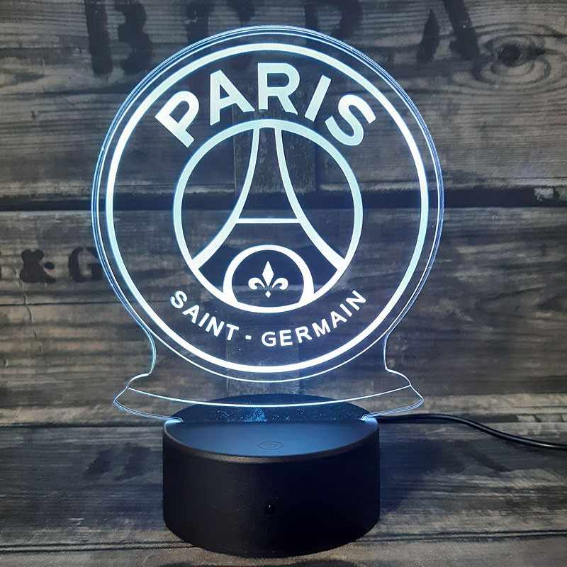 Paris Saint-Germain - PSG 3D lampe. 7 farver og farveskift.