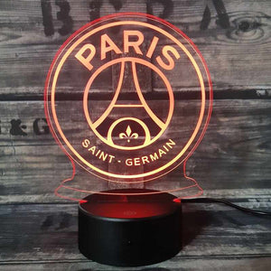 PSG 3D Fodbold lampe -  Lyser i 7 farver