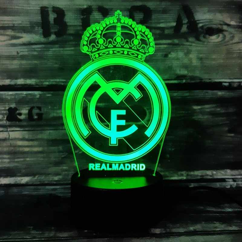 Real Madrid 3D Fodbold lampe i 7 farver Lukaki.dk