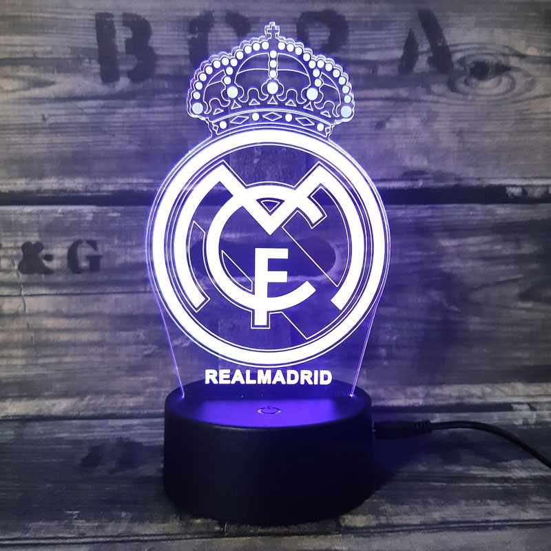 Real Madrid 3D Fodbold lampe -  Lyser i 7 farver